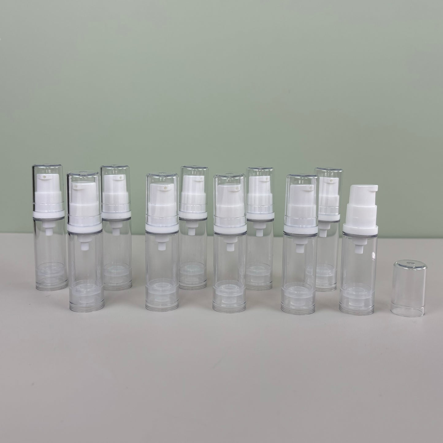 10pc 5ml/10ml Pump Bottles for Serum / Lotion / Cream (Airless/Reusable)