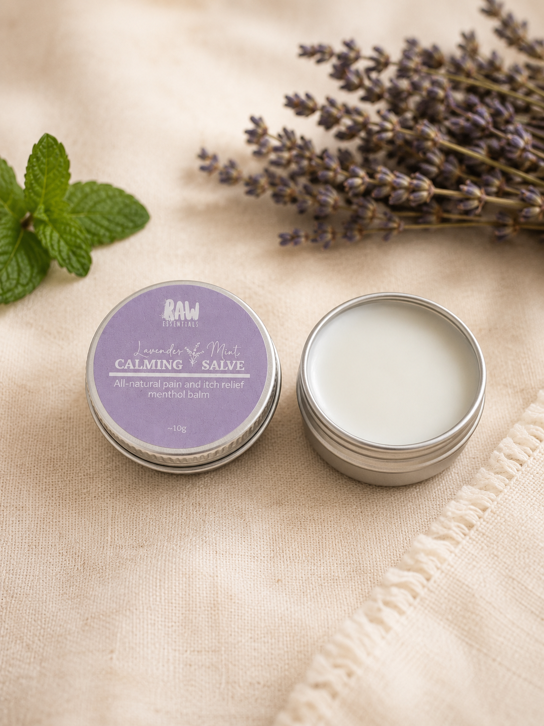 All-natural Soothing Peppermint & Calming Lavender Mint Menthol Balm