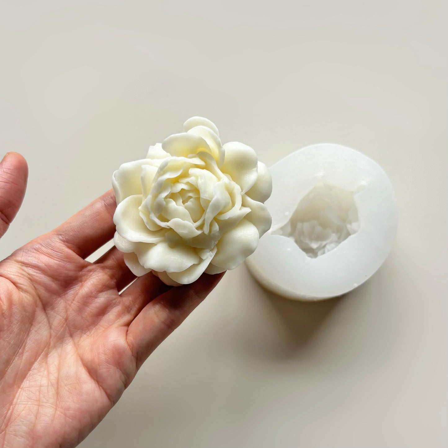 3D Floral Candle Silicone Molds - Peony Jasmine DIY Candle Making Mold