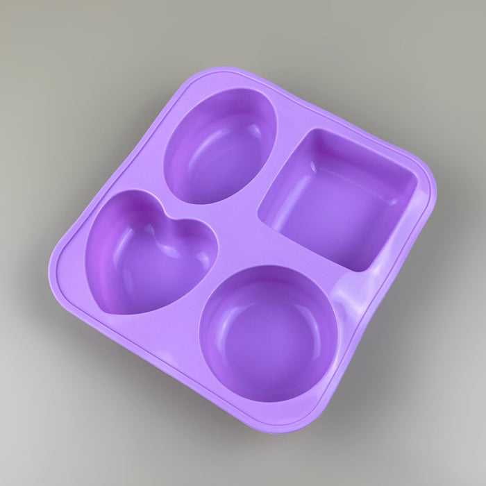 4-cavity assorted shape silicone mold