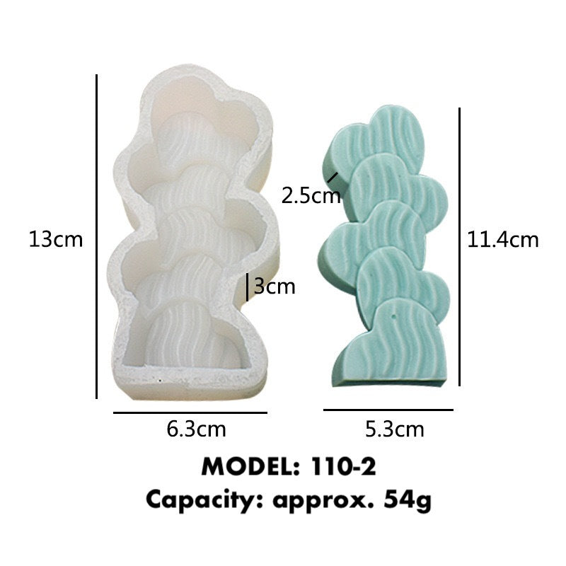 Assorted Wavy Pillar Silicone Mold