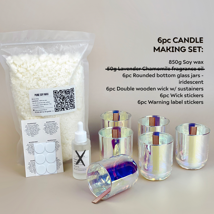 6pc Lavender Chamomile Soy Candle Kit