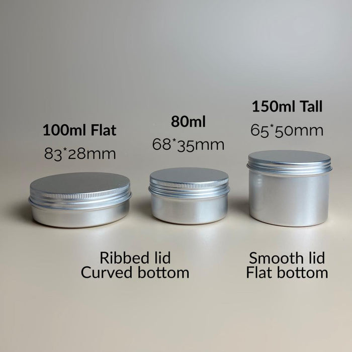 WHOLESALE 80ml, 100ml, 150ml Aluminum Jar / Tin Can