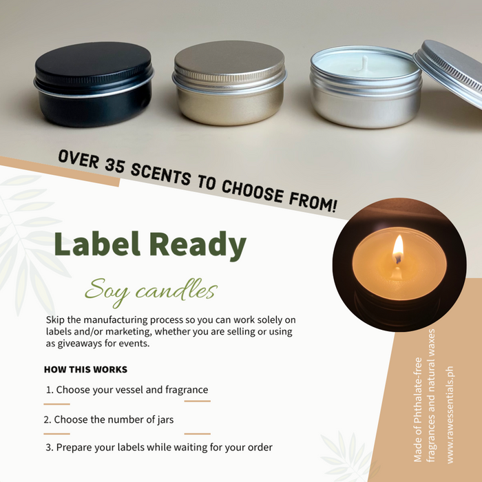 Scented Soy Candle (50g Tin jar) - Ready to label