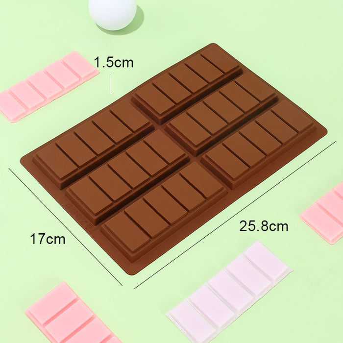 6-cavity Chocolate Bar Silicone Mold