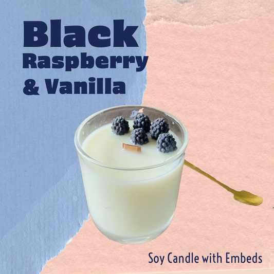 Black Raspberry & Vanilla Soy Candle (With Embeds)
