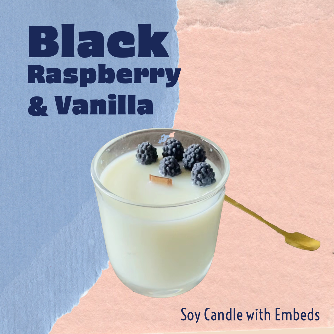 Black Raspberry & Vanilla Soy Candle (With Embeds)