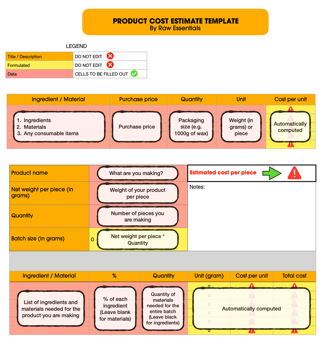 Free Cost Estimate Template: Easily Calculate Product Costs