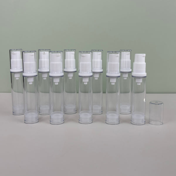 10pc 5ml/10ml Pump Bottles for  Serum / Lotion / Cream (Airless/Reusable)