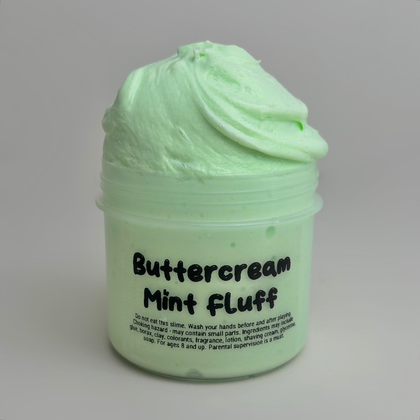 Buttercream Mint Fluff Fluffy Slime
