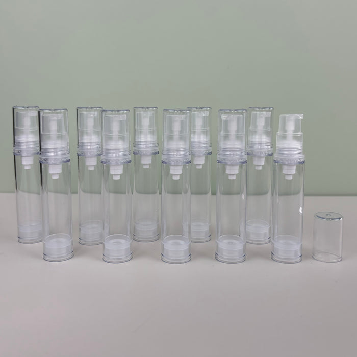 10pc 5ml/10ml Pump Bottles for  Serum / Lotion / Cream (Airless/Reusable)