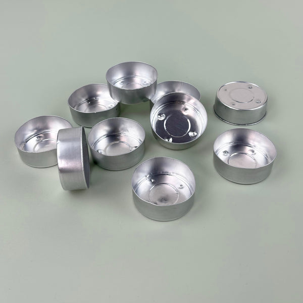 10pc / 50pc Aluminum Tealight Candle Containers | Tealight Wicks