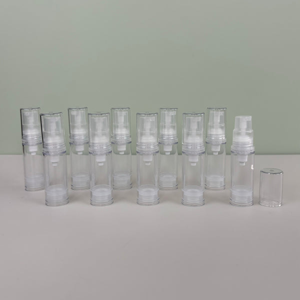 10pc 5ml/10ml Pump Bottles for  Serum / Lotion / Cream (Airless/Reusable)