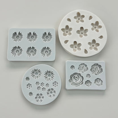Floral Silicone Molds - Daisy, Chrysanthemum, Cherry Blossom, Rose