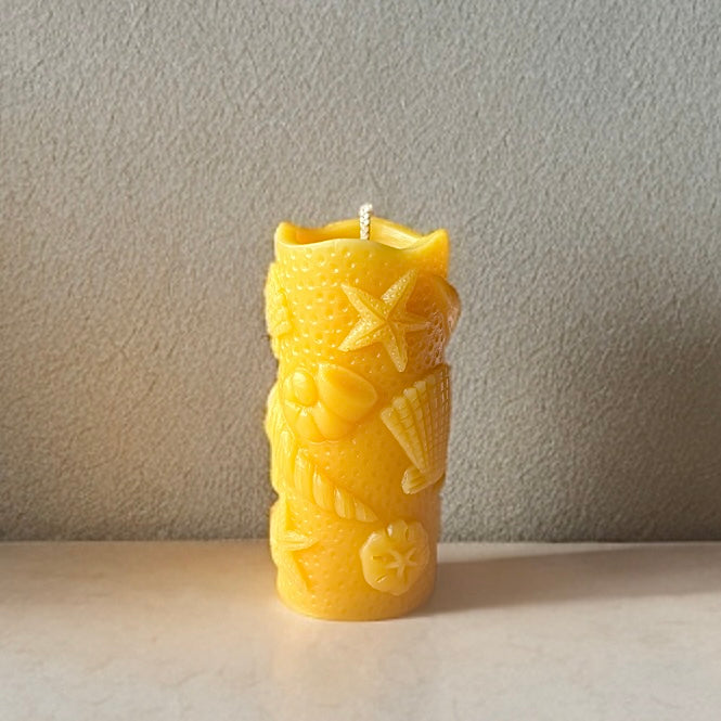 Seashell Starfish Unscented Pure Beeswax Candle - Home Decor | Giveaway | Gift Idea