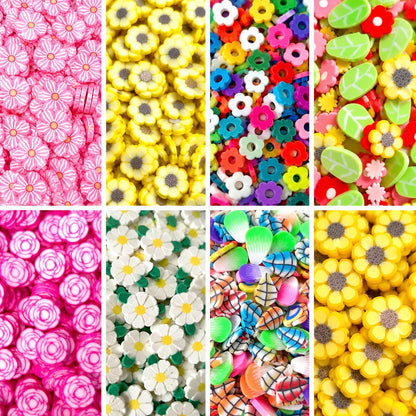 NOT EDIBLE! Sakura / Sunflower Floral Polymer Slices for slime and other crafts