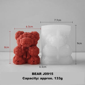 3D Bear Silicone Mold for candles