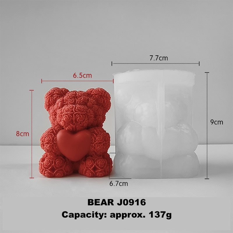 3D Silicone Mold for candles - Bear | Llama | Cat