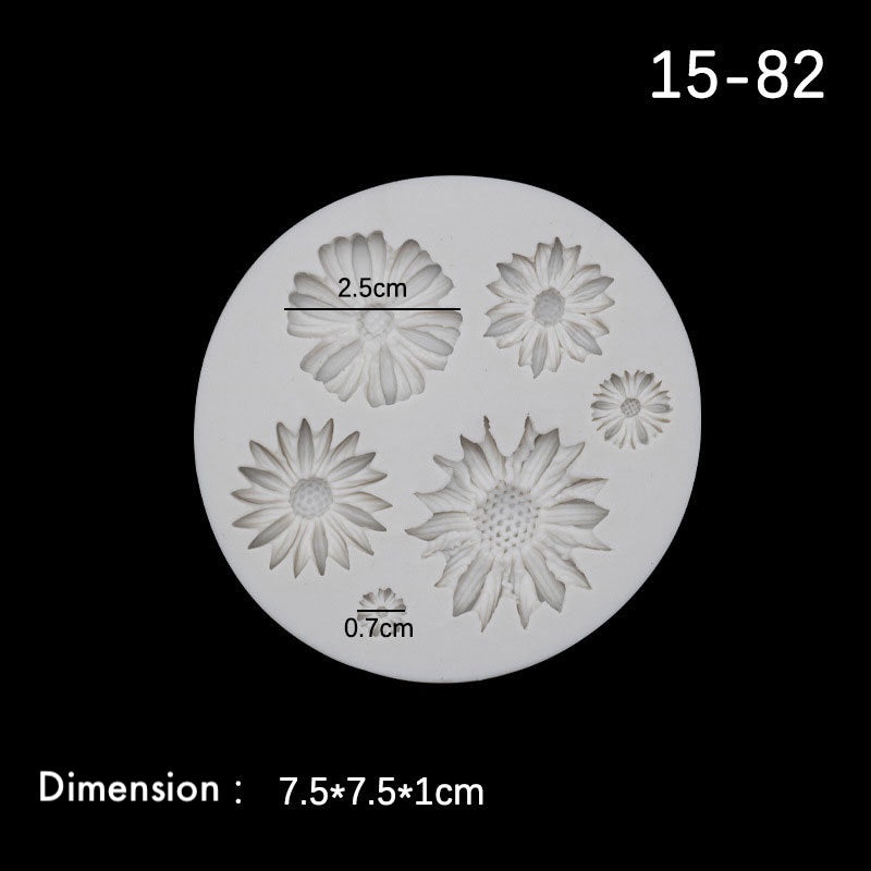 Floral Silicone Molds - Daisy, Chrysanthemum, Cherry Blossom, Rose