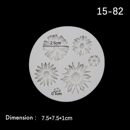 Floral Silicone Molds - Daisy, Chrysanthemum, Cherry Blossom, Rose