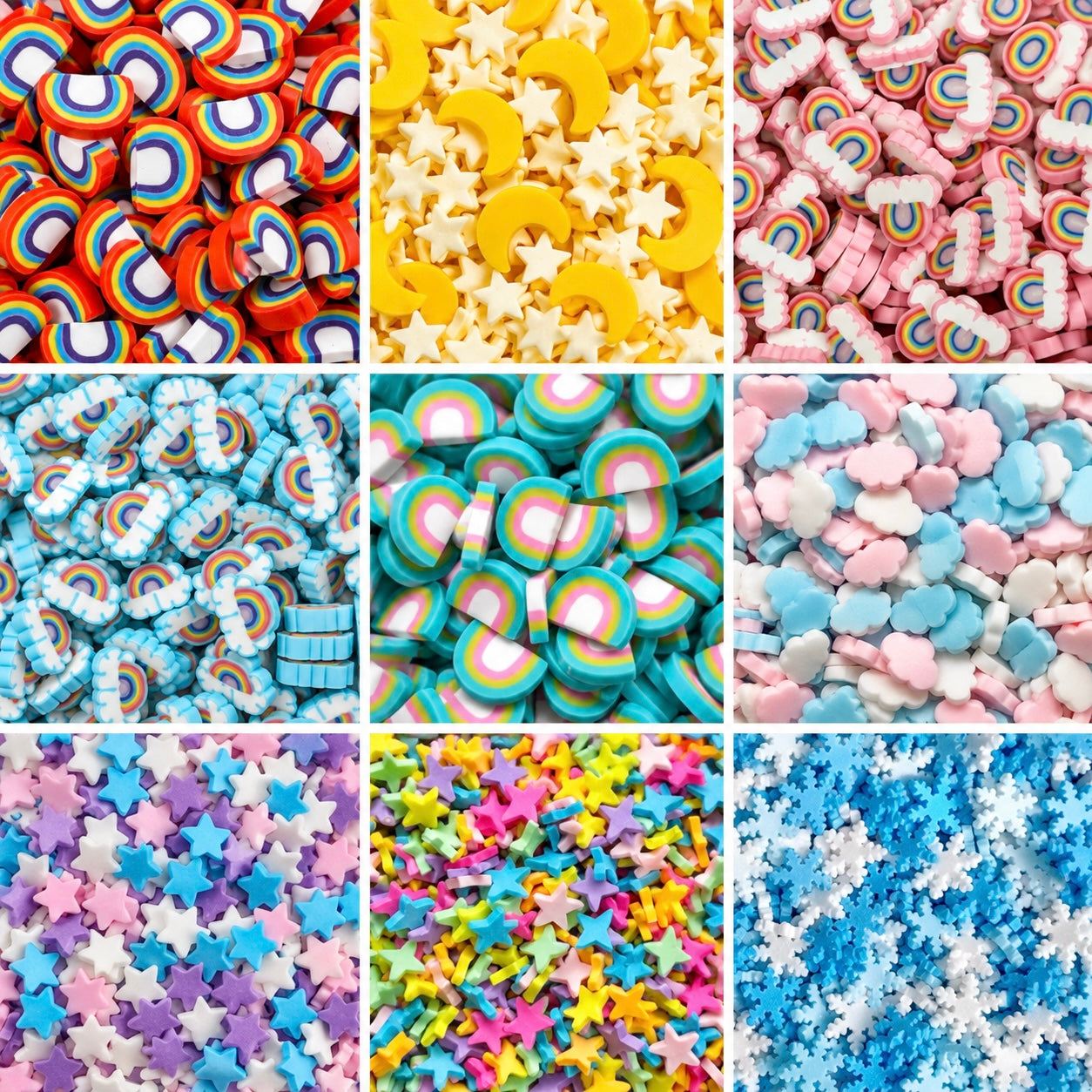 NOT EDIBLE! Celestial-themed Sprinkles for Slime Star | Moon | Rainbow | Snowflake | Unicorn | Cloud - 10g / 50g