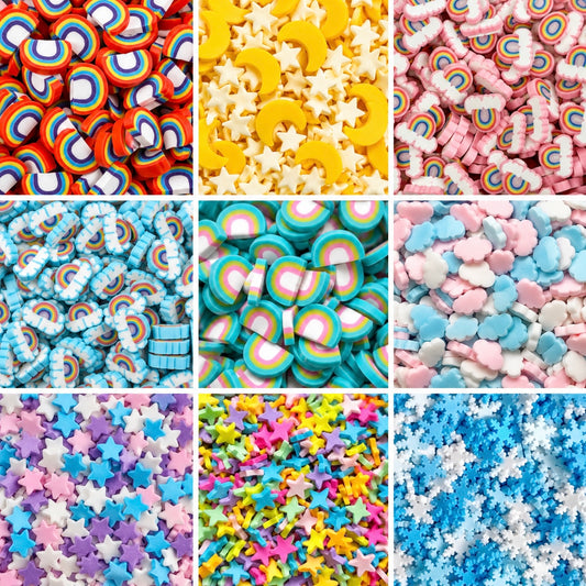 NOT EDIBLE! Celestial-themed Sprinkles for Slime Star | Moon | Rainbow | Snowflake | Unicorn | Cloud - 10g / 50g