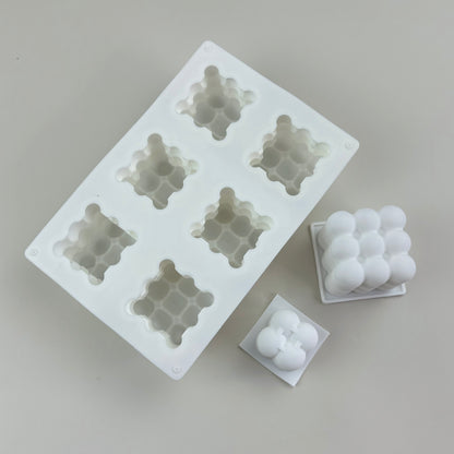 Singe-cavity / 6-cavity / 15-cavity 3D Bubble Rubiks Cube | Heart Bubble Silicone Molds