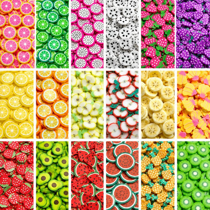 Fimo Fruit Polymer Clay Slices for Slime and Crafts (5mm) - 10g / 50g