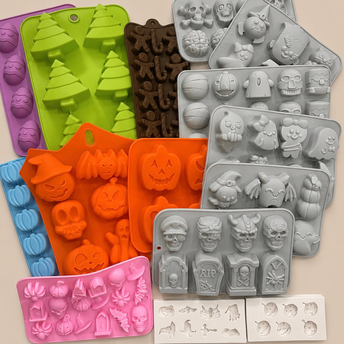 Holiday-themed Silicone Molds - Christmas, Halloween, Easter
