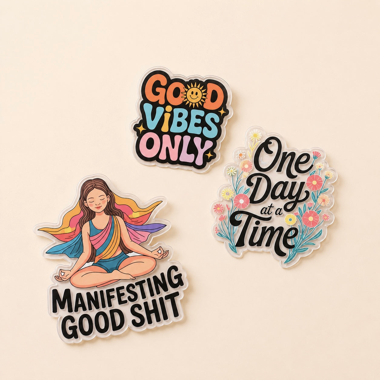Motivational Stickers Thick Waterproof Clear PVC – Positive Quote Stickers for Laptop, Notebook, Planner & Crafts