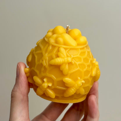 Honeycomb Cube Cylinder Honey Pot Unscented Pure Beeswax Candle - Home Decor | Giveaway | Gift Idea