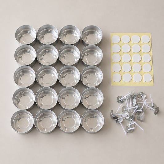 10pc / 20pc / 50pc Aluminum Tealight Candle Containers Tealight Wicks for Candle Making