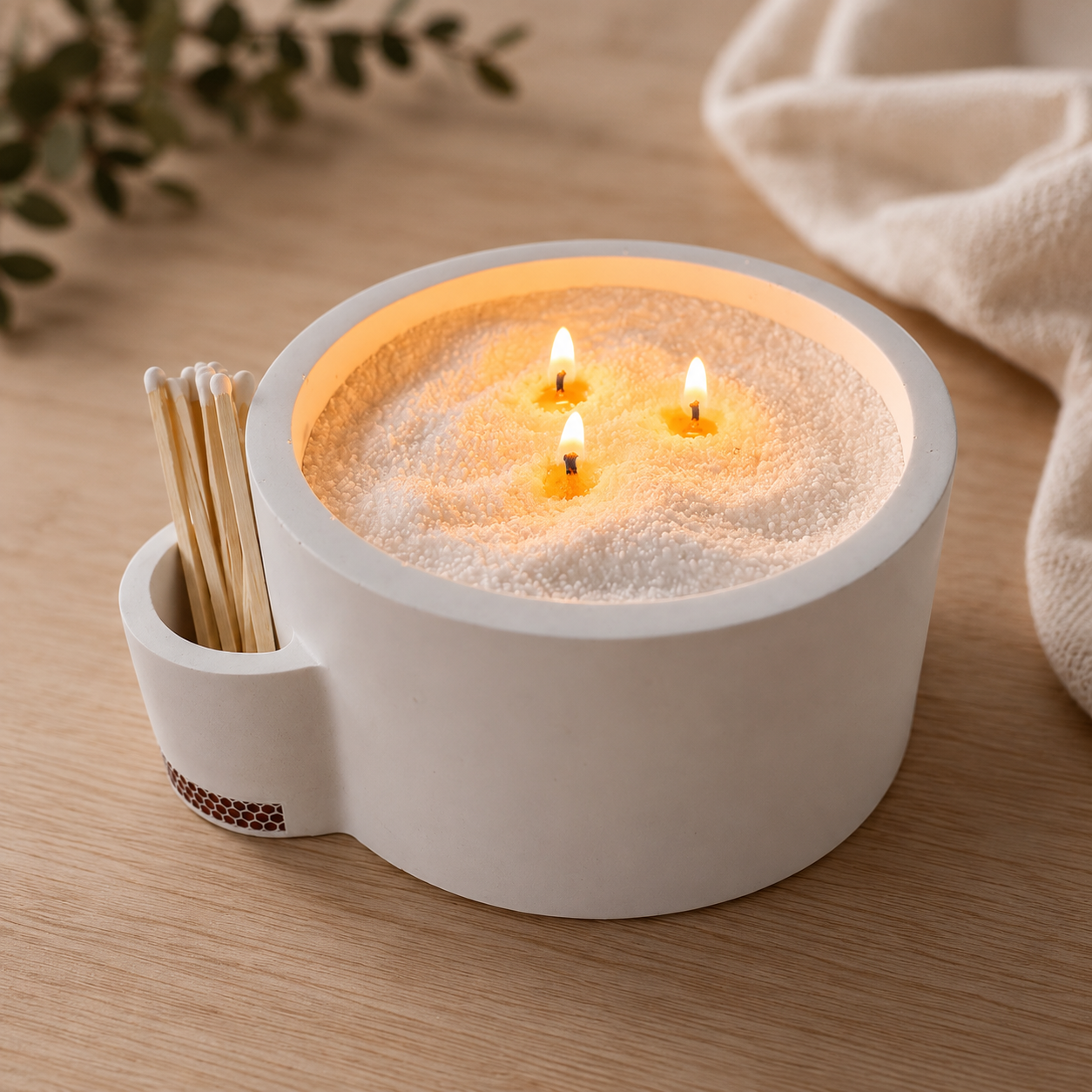 Decorative Emergency Palm Wax Candle