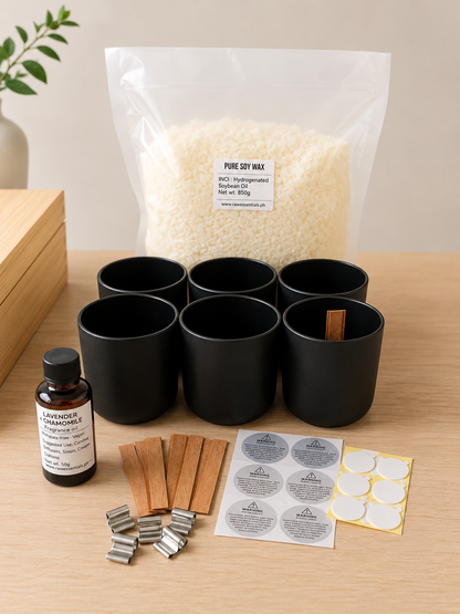 6pc Lavender Chamomile Soy Candle Kit