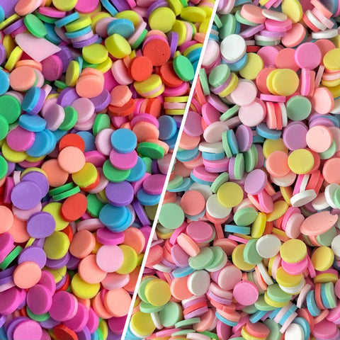 Plastic Polymer Round Confetti Sprinkles for slime and other crafts