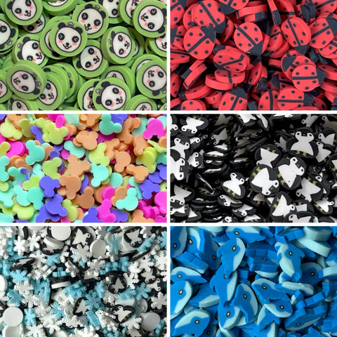 Animal themed Polymer Sprinkles for crafts - Mickey Mouse | Dolphin | Penguin | Ladybug