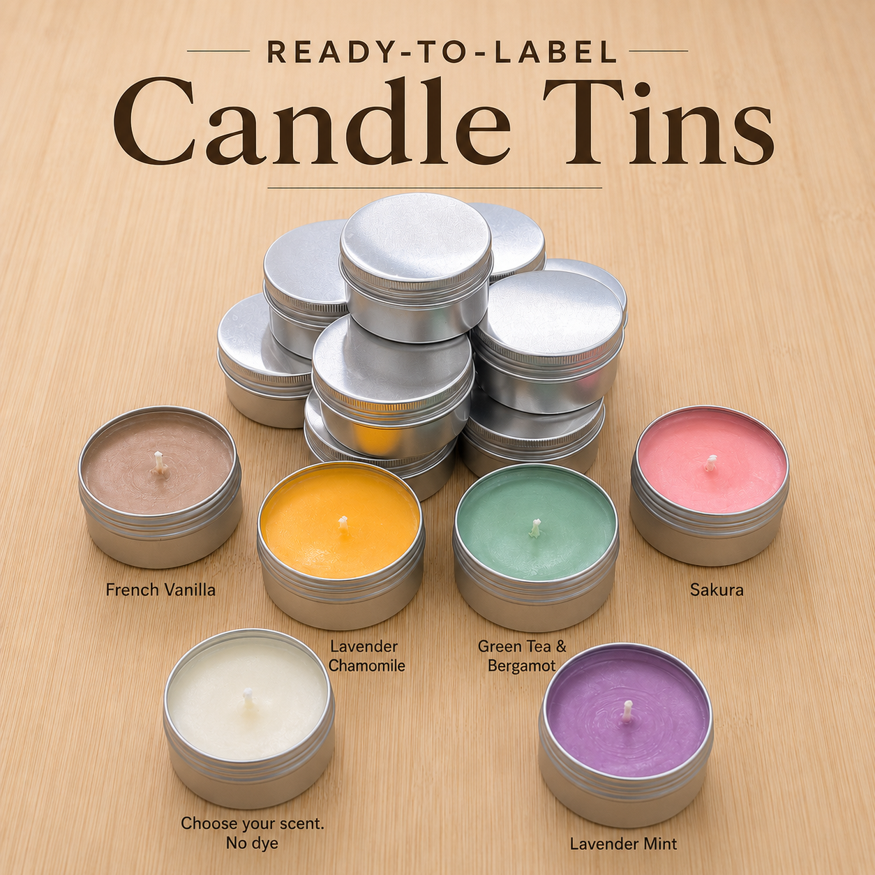 10pc 80ml Ready-to-Label Scented Candles - Made to Order