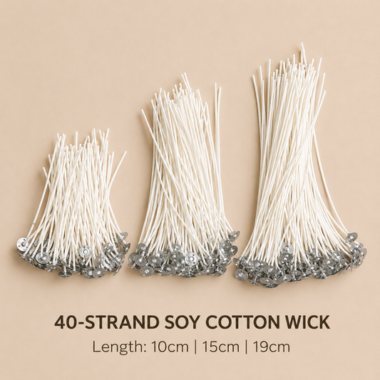 20pc/100pc 40-strand Soy Cotton Wick for candles for Soy Wax Candle Making