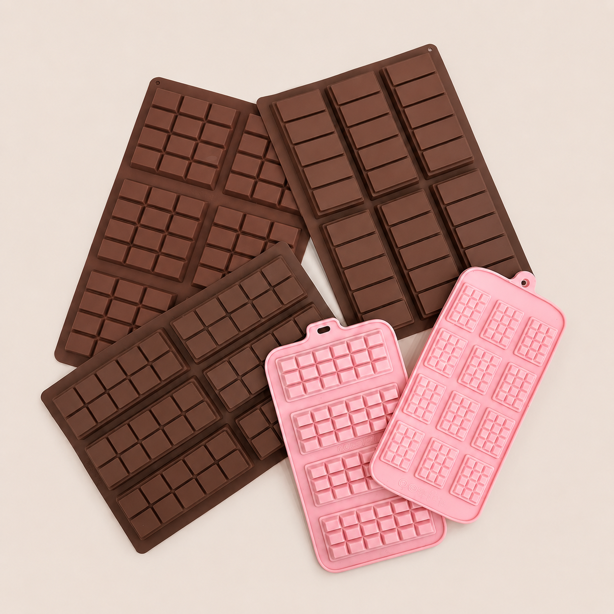 Chocolate Bar and Assorted Chocolate Silicone Molds