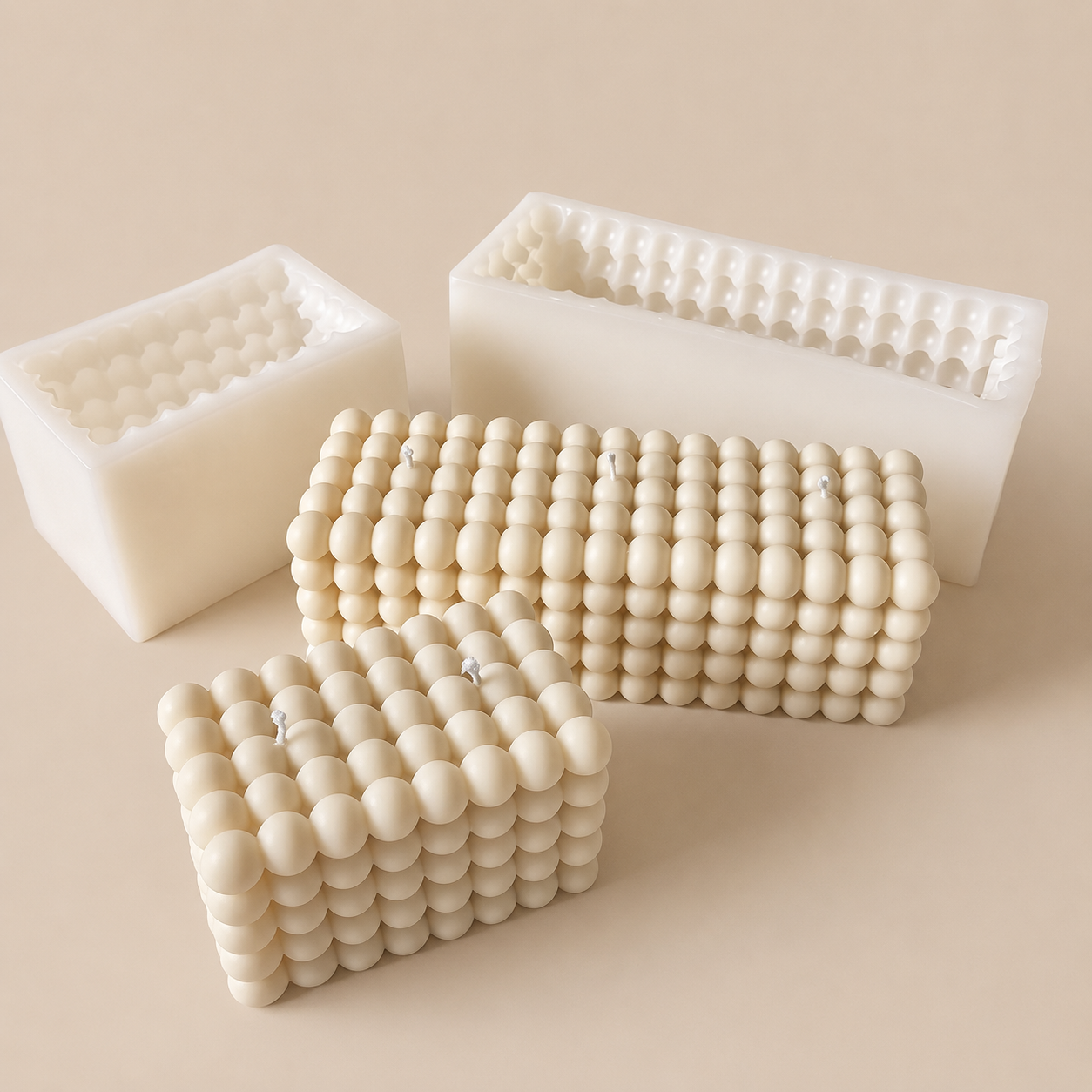 3D Silicone Mold for candles - Extra Large Bubble Rectangle DIY Candle Making Mold