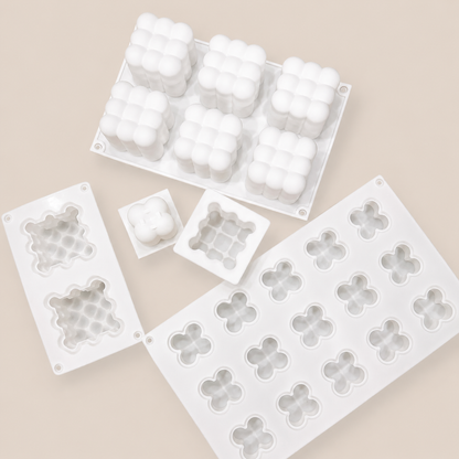 Single-cavity / 6-cavity / 15-cavity 3D Bubble Rubiks Cube Heart Bubble Silicone Molds Silicone Mold for DIY Candle Making