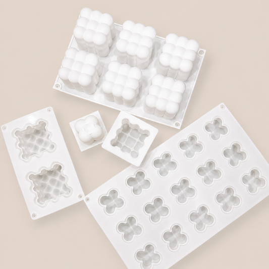 Single-cavity / 6-cavity / 15-cavity 3D Bubble Rubiks Cube Heart Bubble Silicone Molds Silicone Mold for DIY Candle Making
