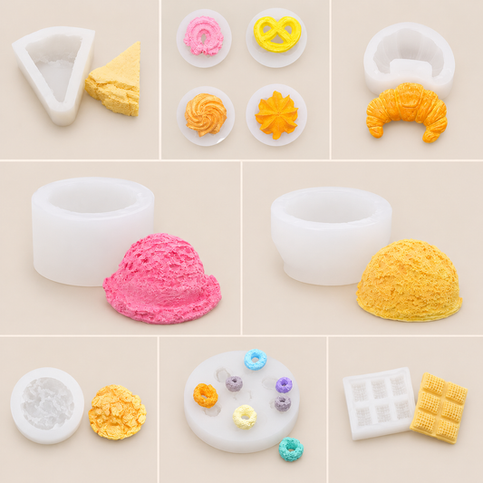 3D Food Silicone Mold - Ice cream | Biscuit | Cookie | Chocolate | Fruit loops | Croissant | Cake