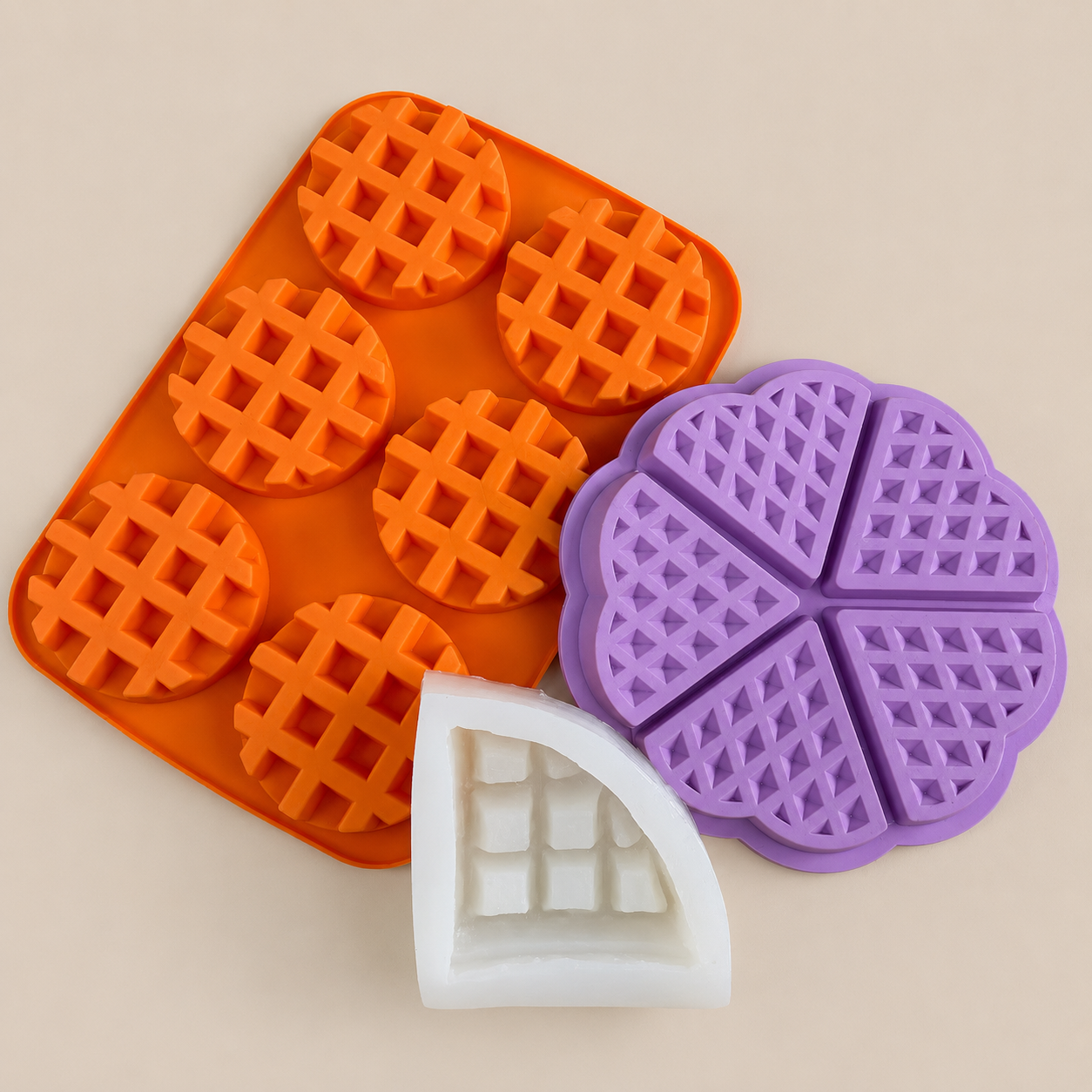 Donut Waffle Silicone Mold 4 6 8 18-cavity Silicone Mold for DIY Candle and Soap Making