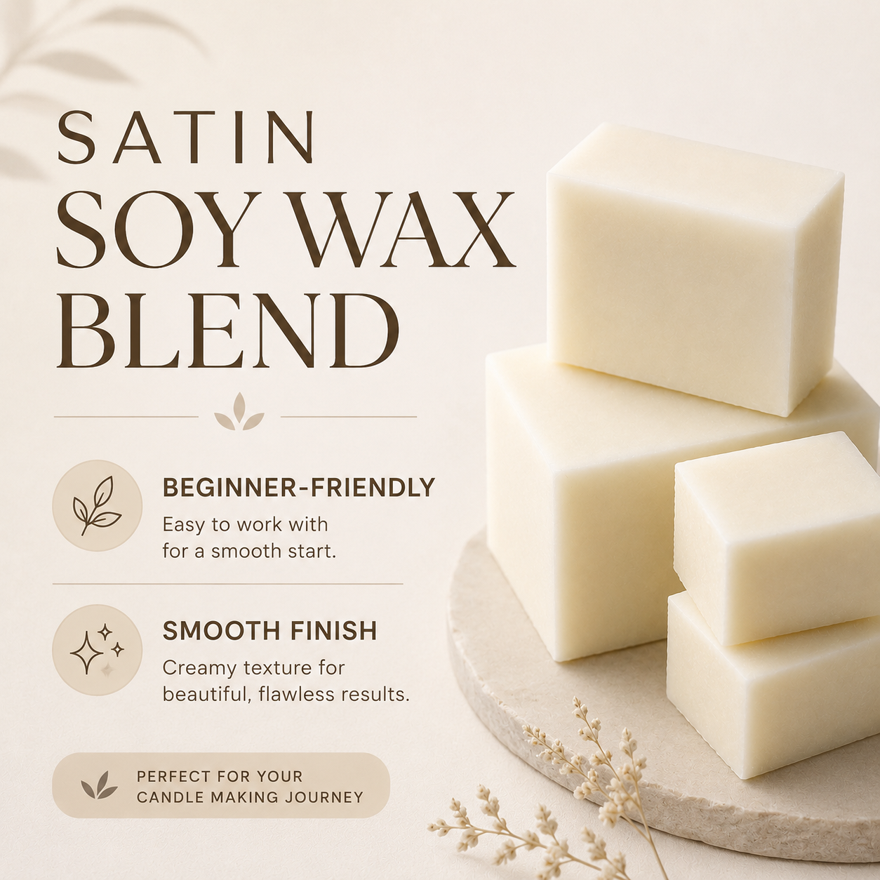 Satin Soy Wax Blend for container candles for Candle Making