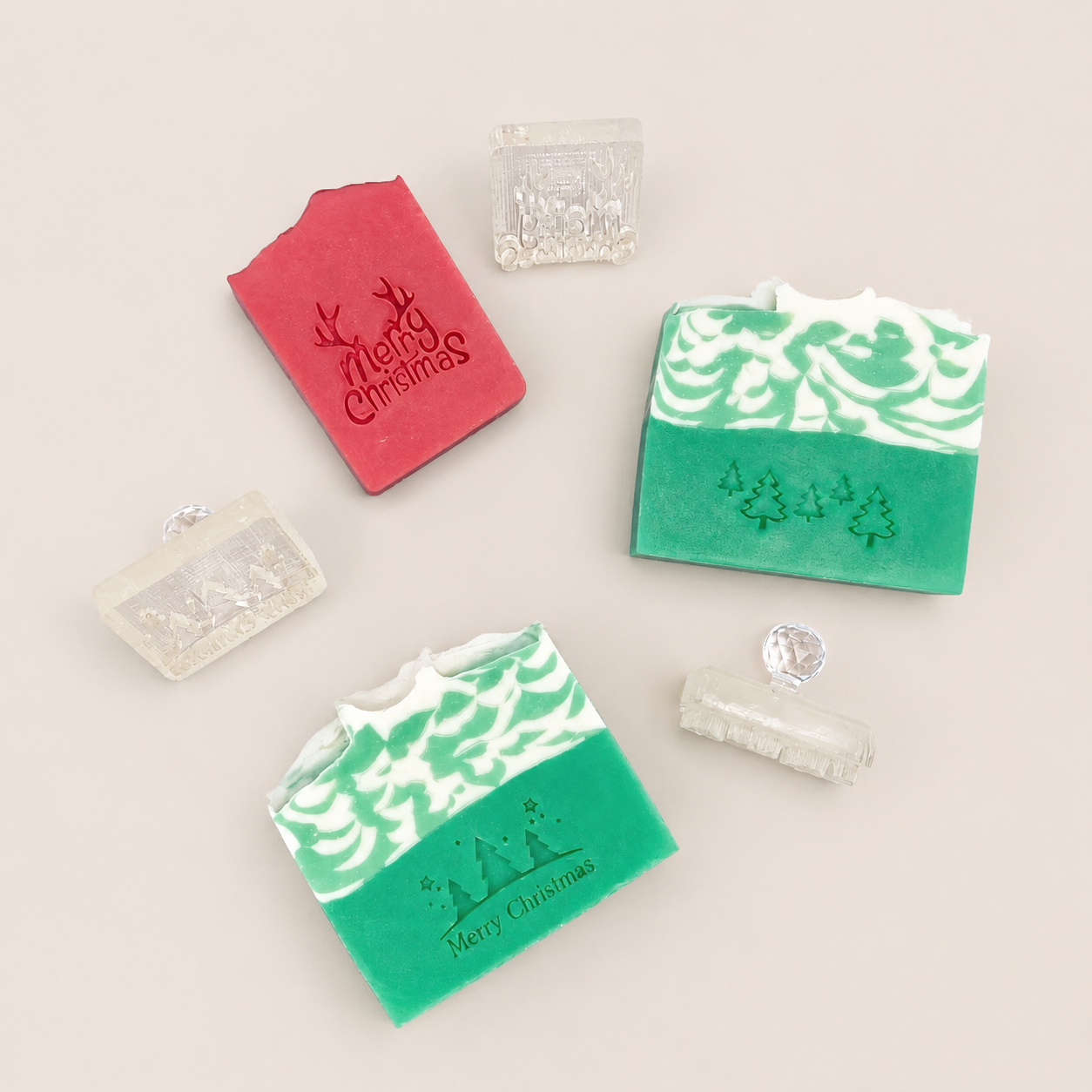 Christmas-themed Soap Stamps (with Handle)