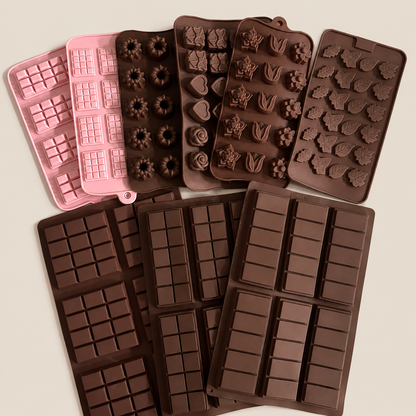 Chocolate Bar and Assorted Chocolate Silicone Molds