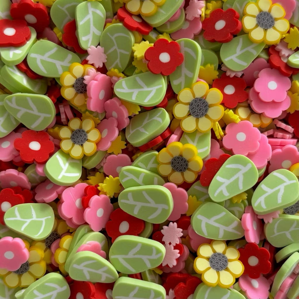Sakura / Sunflower Floral Polymer Slices for slime and other crafts