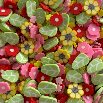 Sakura / Sunflower Floral Polymer Slices for slime and other crafts