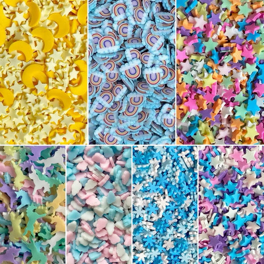 NOT EDIBLE! Celestial-themed Sprinkles for Slime Star | Moon | Rainbow | Snowflake | Unicorn | Cloud - 10g / 50g